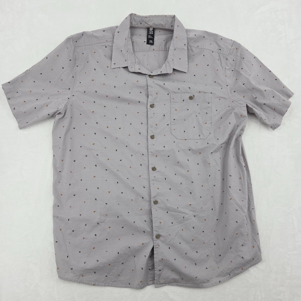 Mountain Hardwear Men's Short Sleeve Button Down Shirt Gray Sz XXL